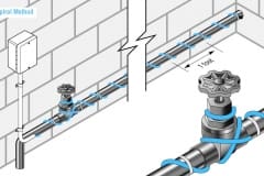 EXT-T Heating Cable Spiral Method on Pipe Diagram