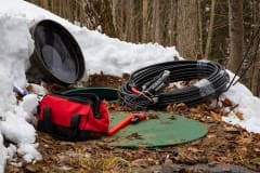 Retro-FM In-Pipe Tubular Self-Regulating Heating Cable System on Ground at Job Site